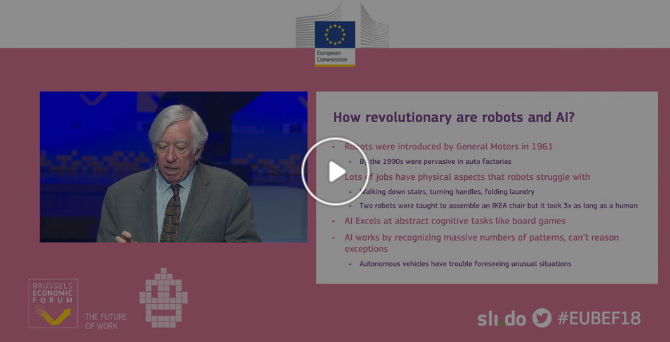 Brussels Economic Forum 2018: What is the future of work in a digital economy? Speaking against: Robert Gordon