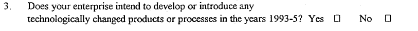 Survey question n° I.3, see PDF questionnaire document in CIS1 (1992-1993)