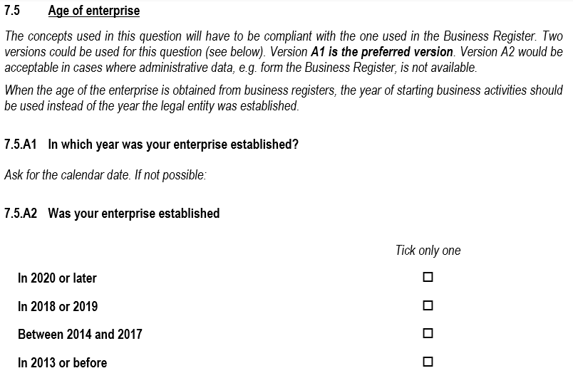 Survey question n° 7.5, see PDF questionnaire document in CIS2022