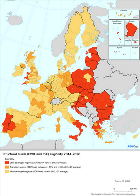 Cohesion Regions - Cohesion policy indicators - Eurostat