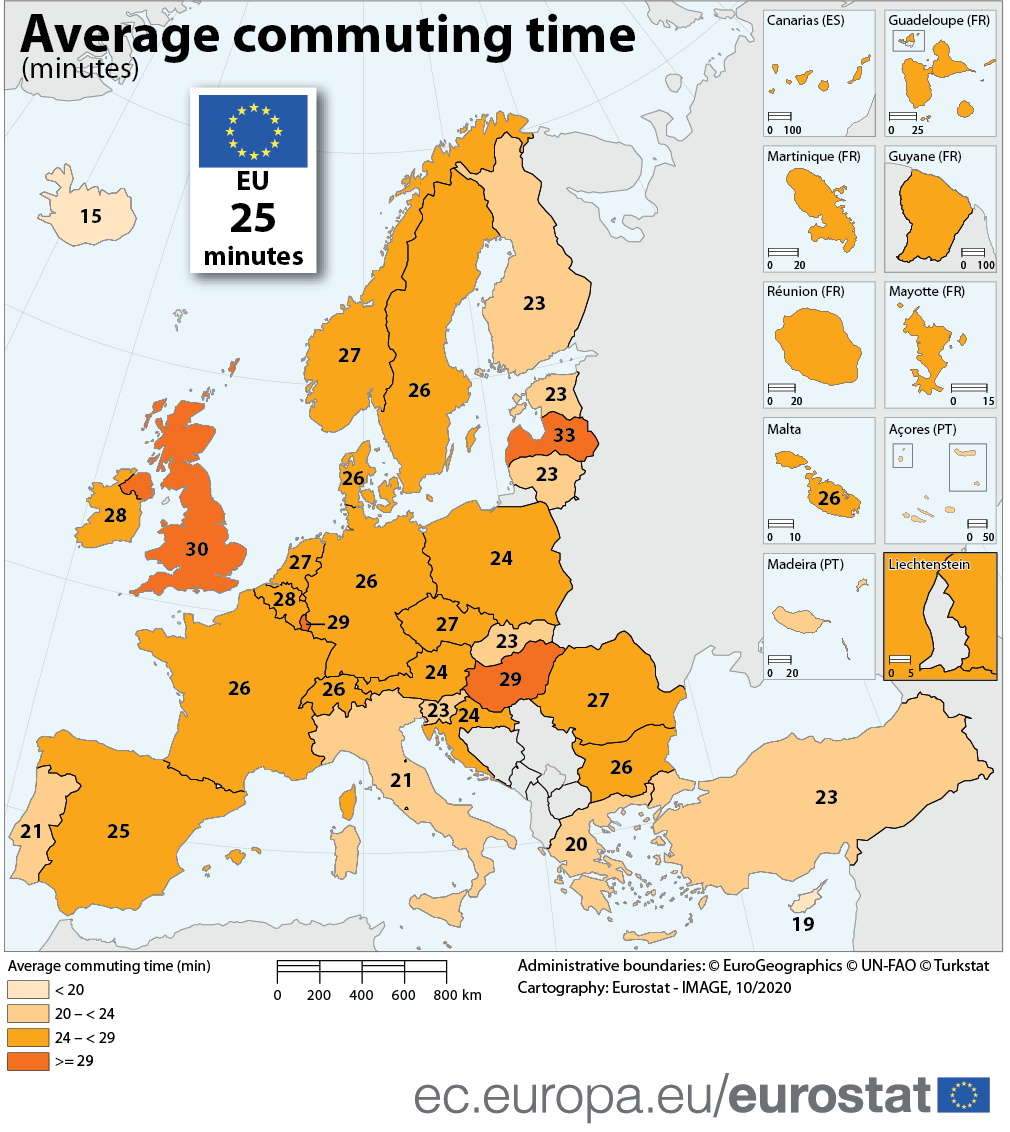 Infographic: Average Commuting time