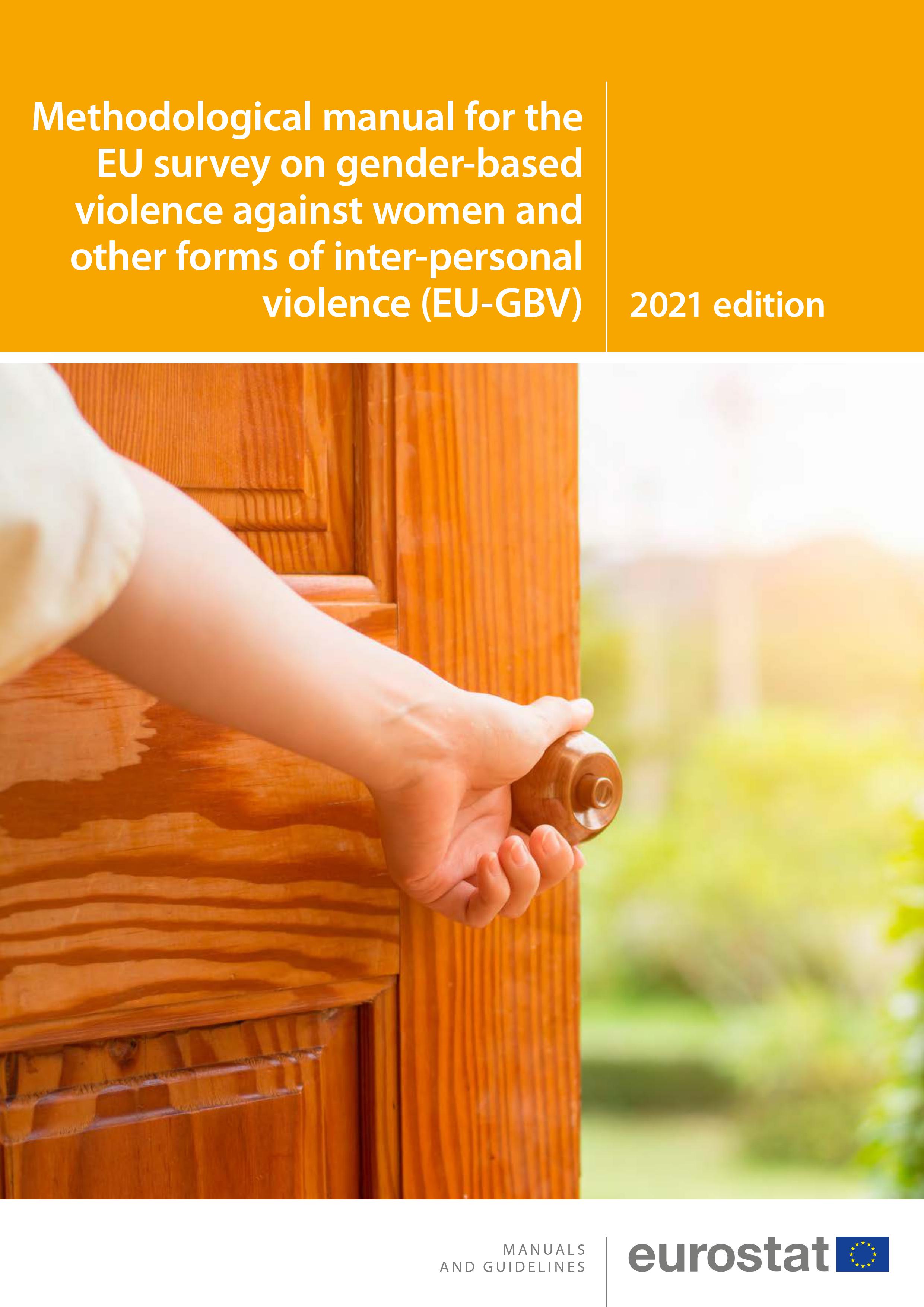 Front cover of the methodological manual for the EU survey on gender-based violence against women and other forms of inter-personal violence (EU-GBV) - 2021 edition