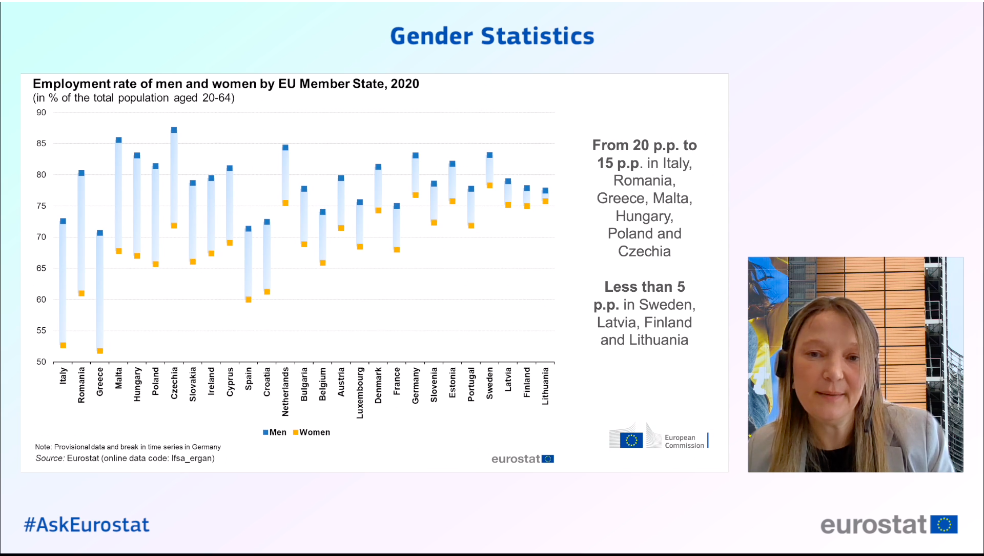 Screenshot: webinar on gender statistics 