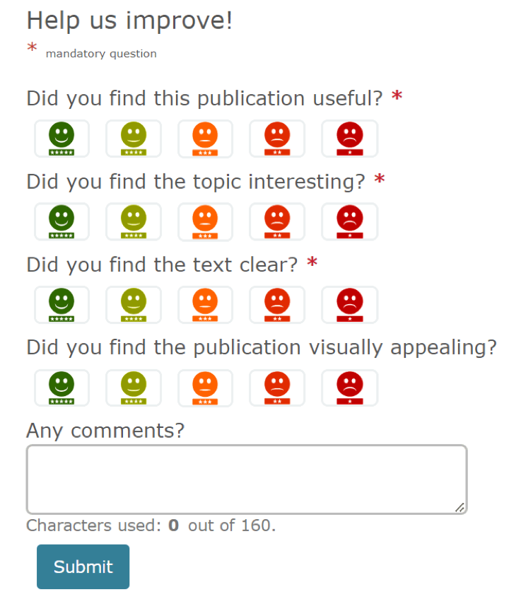 Screenshot: feedback questionnaire 