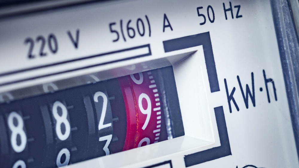 A close-up of an electric meter.