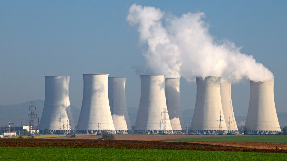Chimneys of a nuclear power plant.