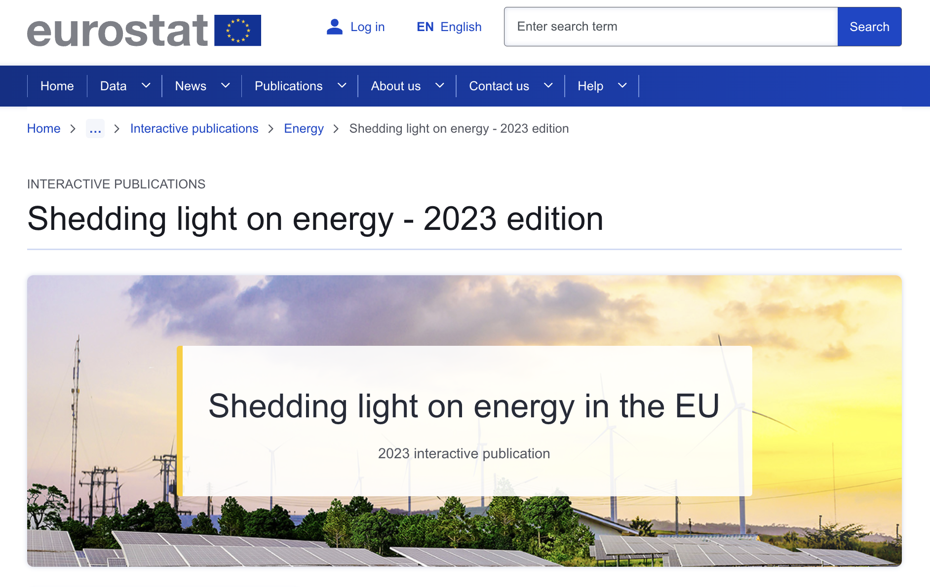 Στιγμιότυπο οθόνης: Ρίχνοντας φως στην ενέργεια στην ΕΕ, διαδραστική δημοσίευση 2023