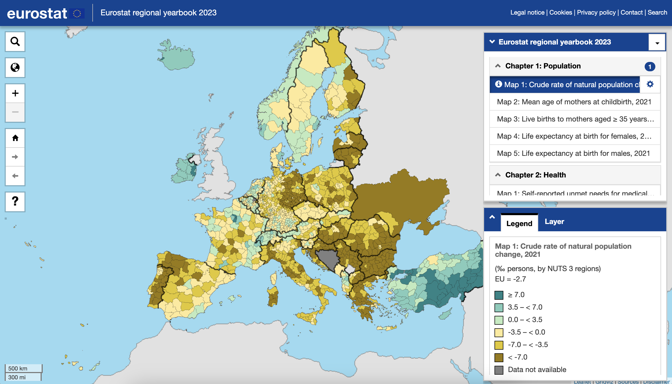 Screenshot: Statistical Atlas 2023