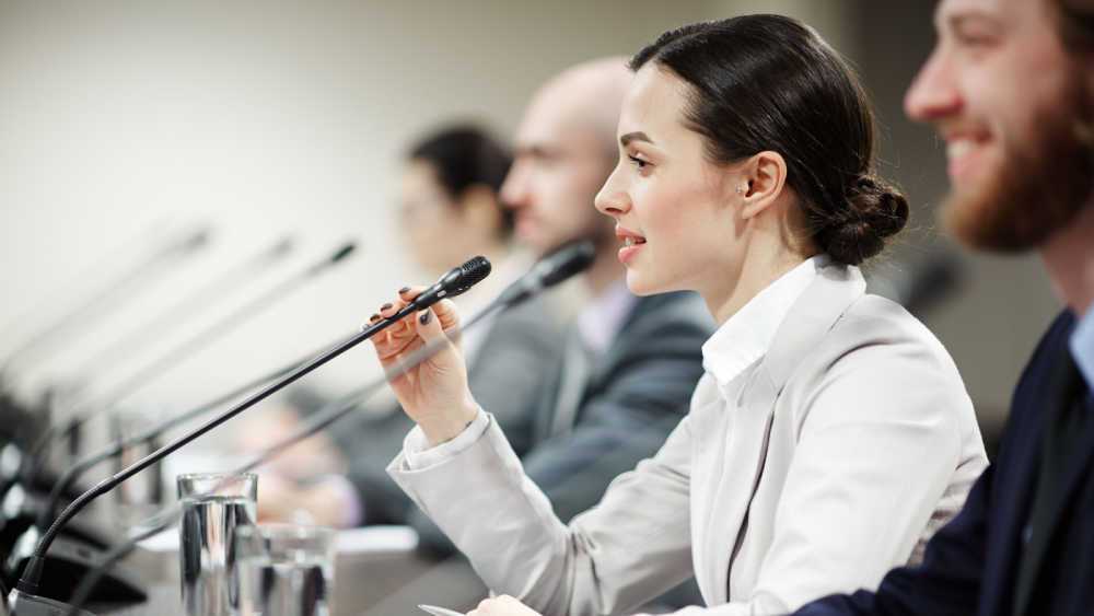 A woman speaker.