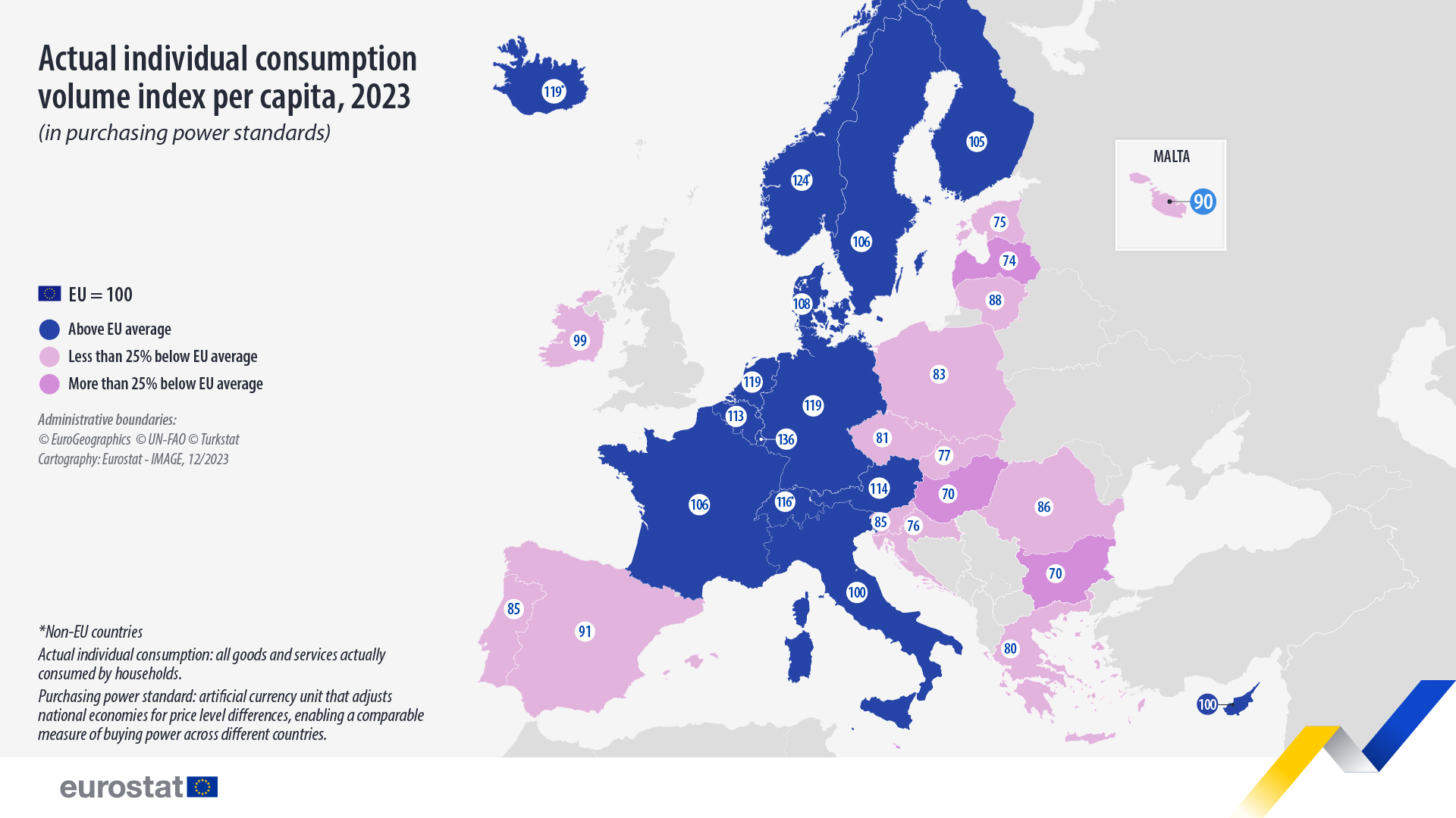 Actual individual consumption volume per capita, 2023. Map - Click below to view full dataset