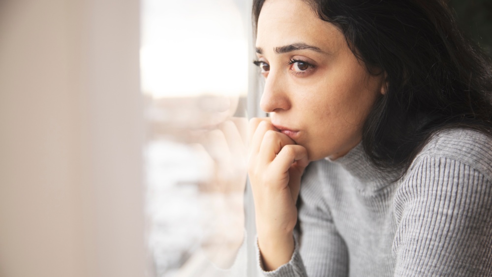 woman looking worried