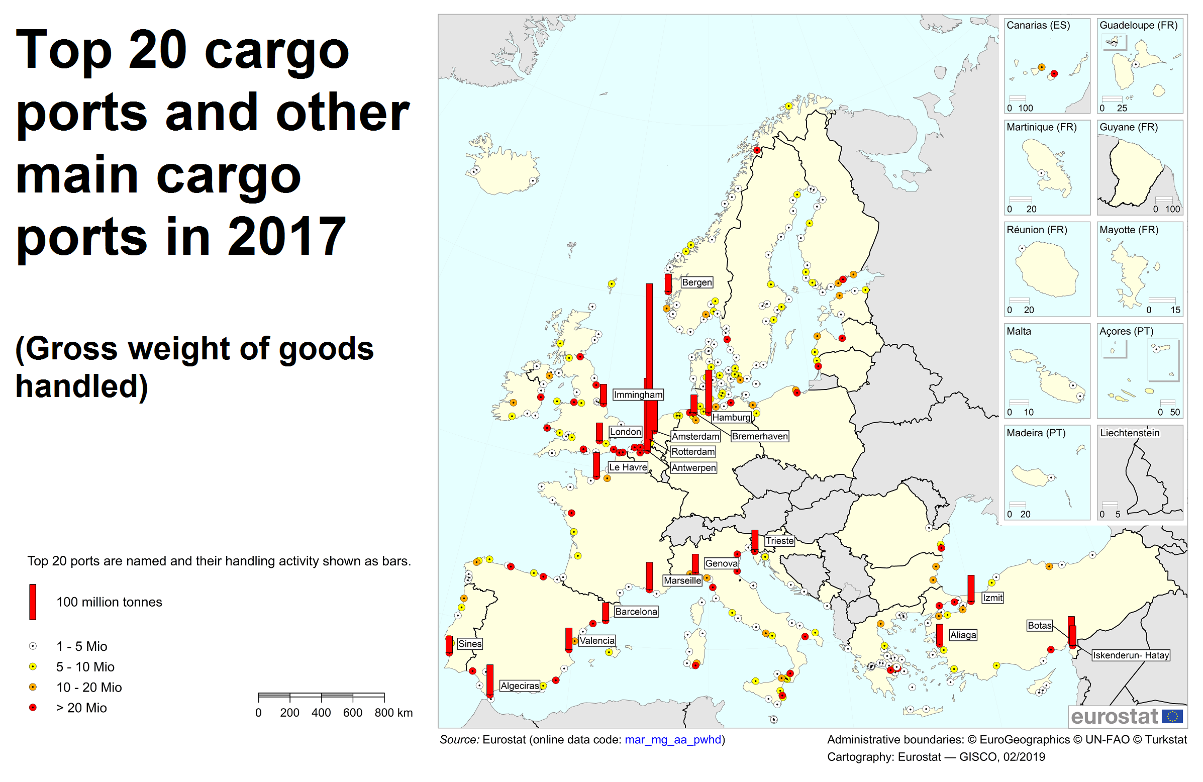 Top cargo ports in 2017 - Products Eurostat News -