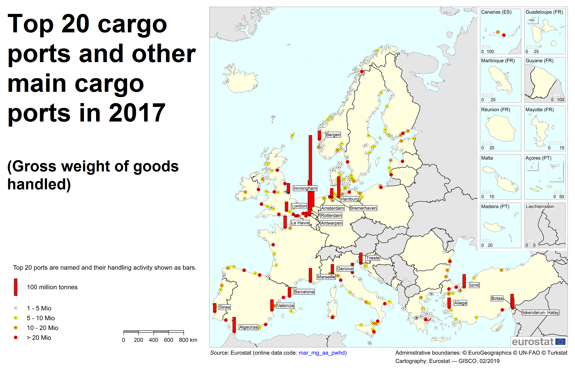 Top Cargo Ports In 2017 Products Eurostat News Eurostat   Top 20 Cargo Ports