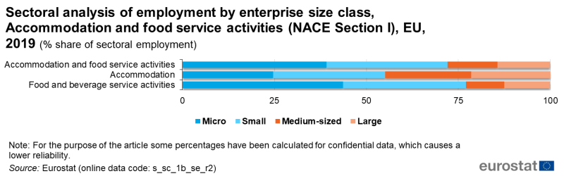 File:F5 Sectoral analysis of employment by enterprise size class, Accommodation and food service activities (NACE Section I), EU, 2019.png
