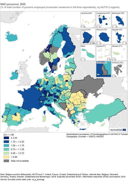 Which EU regions employ more women in high-tech? - Products Eurostat News -  Eurostat