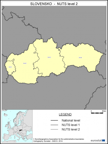 Figure 1: Map of Slovakia. For more details see http://ec.europa.eu/eurostat/web/products-manuals-and-guidelines/-/KS-GQ-14-006