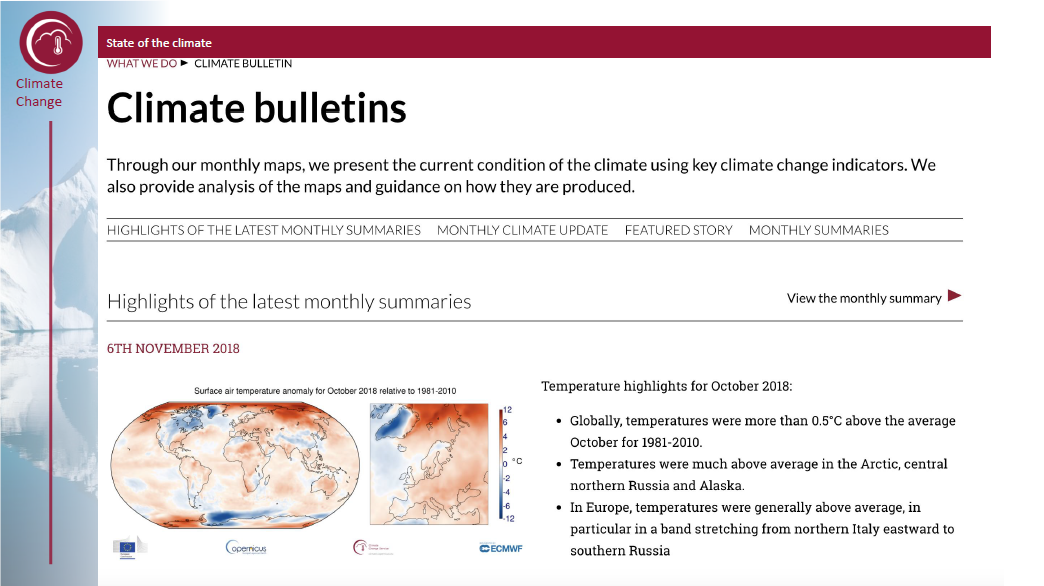 Presentation of the Climate Bulletins