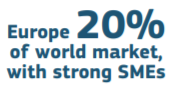 Europe is 20% of the world market, with strong SMEs