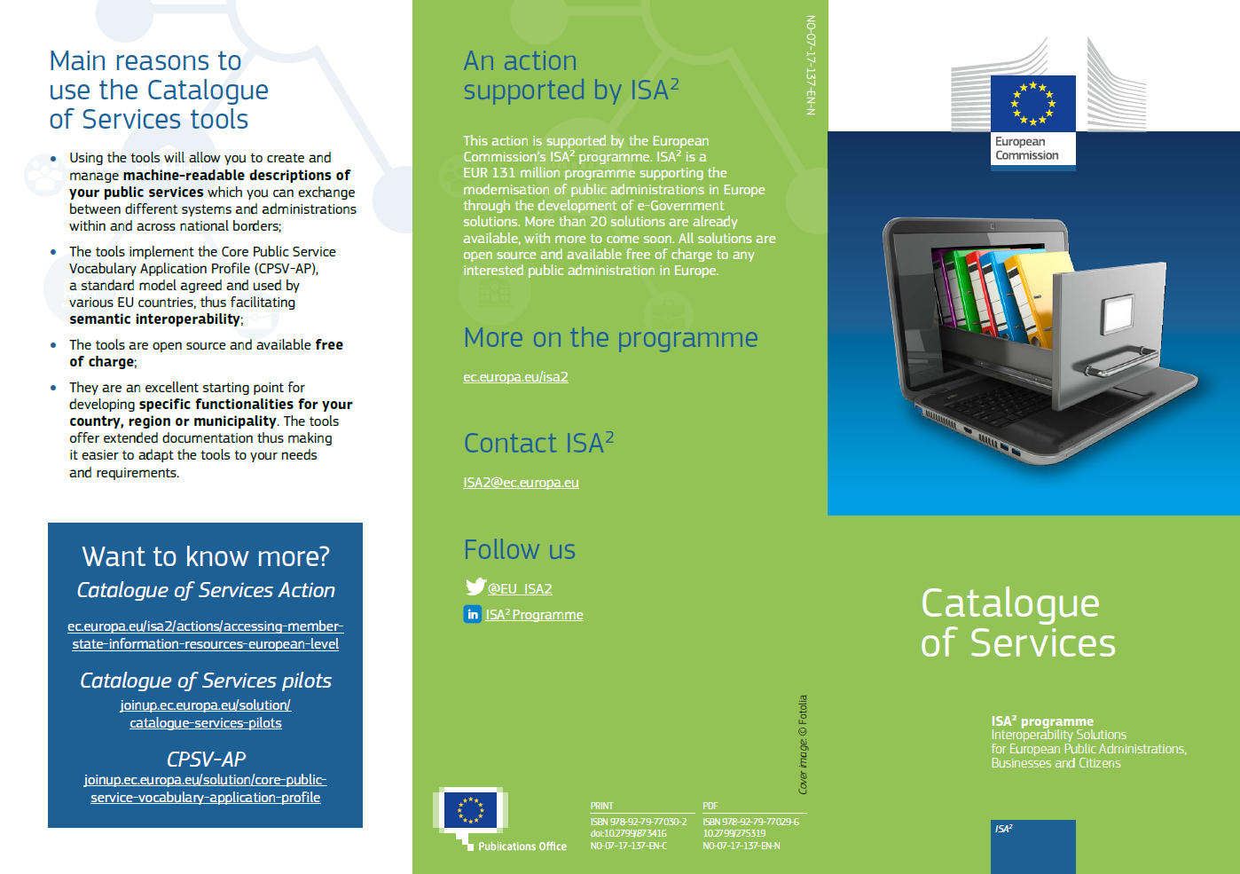 Catalogue of Services leaflet