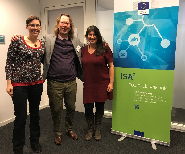 From left: ISA² project manager Zsofia Sziranyi, Kristoffer Nilaus Olsen and ISA² project manager Cécile Guasch.