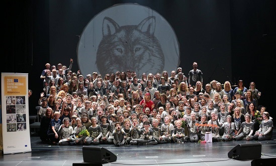 The participants of the musical "That's the soul of the wolf" in Latvia. ©Raitis Mūrnieks, 2018