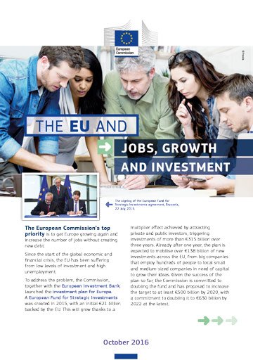 The EU and jobs, growth and investment cover
