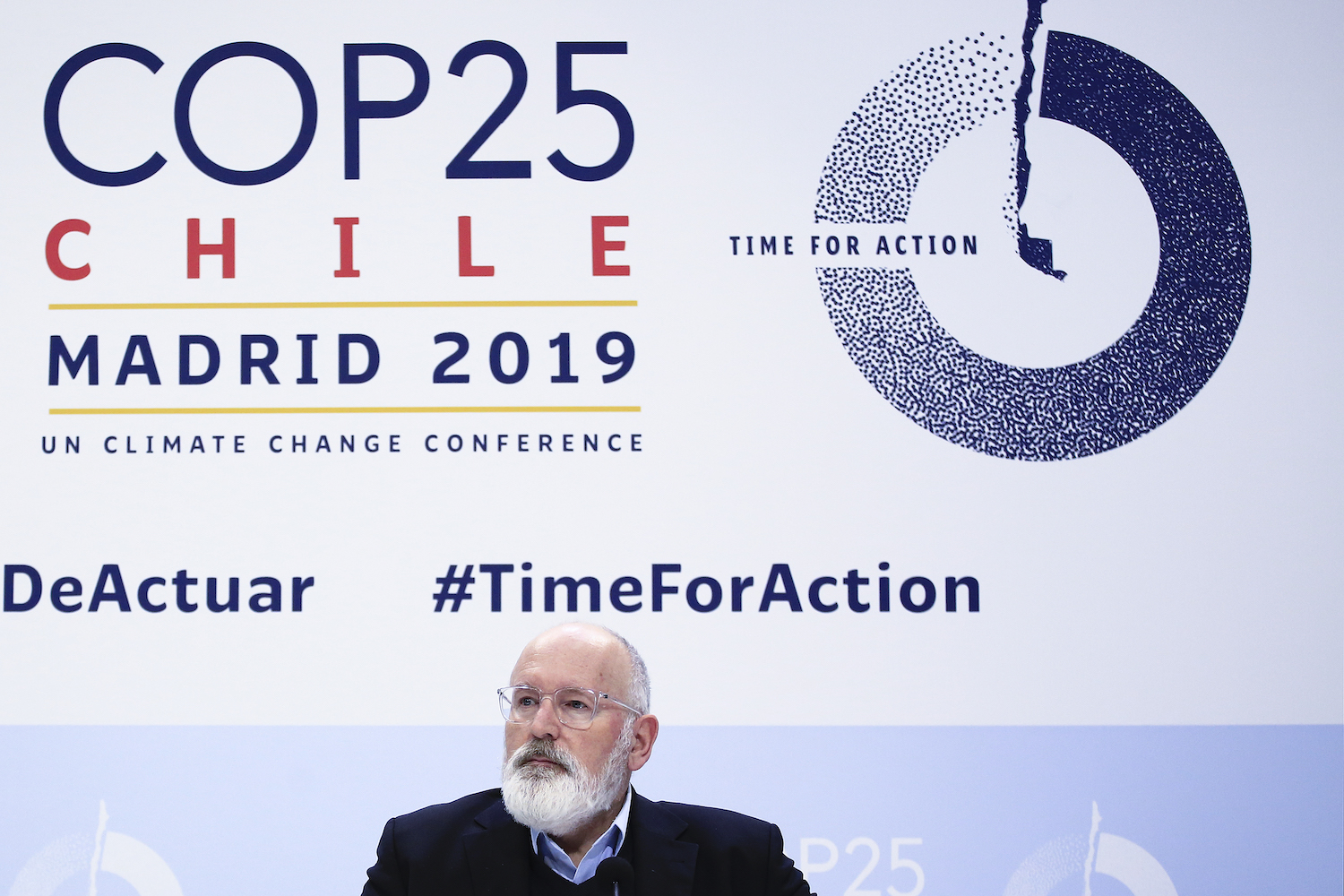 European Commission Executive Vice-President Frans Timmermans at COP25 in Madrid, December 2019