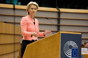 Ursula von der Leyen delivers her 2020 State of the Union address to the European Parliament. © European Union, 2020