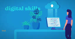 Visual illustrating computer, digital skills, ©European Union