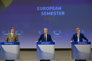 European Semester 2021, Press Conference of Valdis Dombrovskis, Paolo Gentiloni, Nicolas Schmit, ©European Union