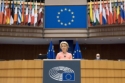 Komission puheenjohtajan Ursula von der Leyenin pitämässä unionin tilaa koskevaa puhetta 2020