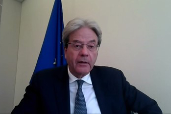 Paolo Gentiloni is speaking at press conference of the Eurogroup meeting on 3 May 2022, ©European Union