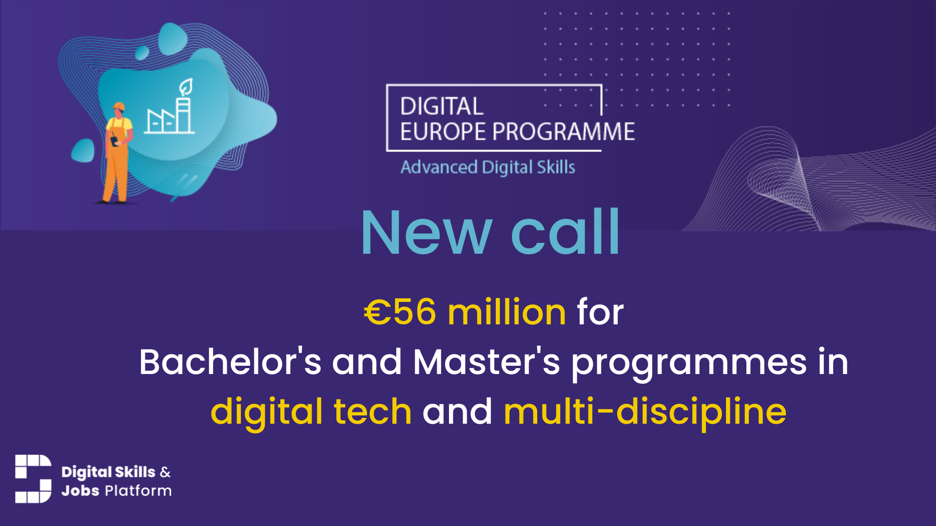 Text: New DEP call for digital skills