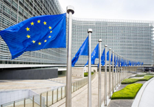European Union flags, European Commission building in Brussels, ©European Union