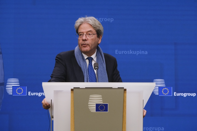 Paolo Gentiloni, European Commissioner for Economy, speaks at the Press Conference of the Eurogroup meeting on 5 December, 2022