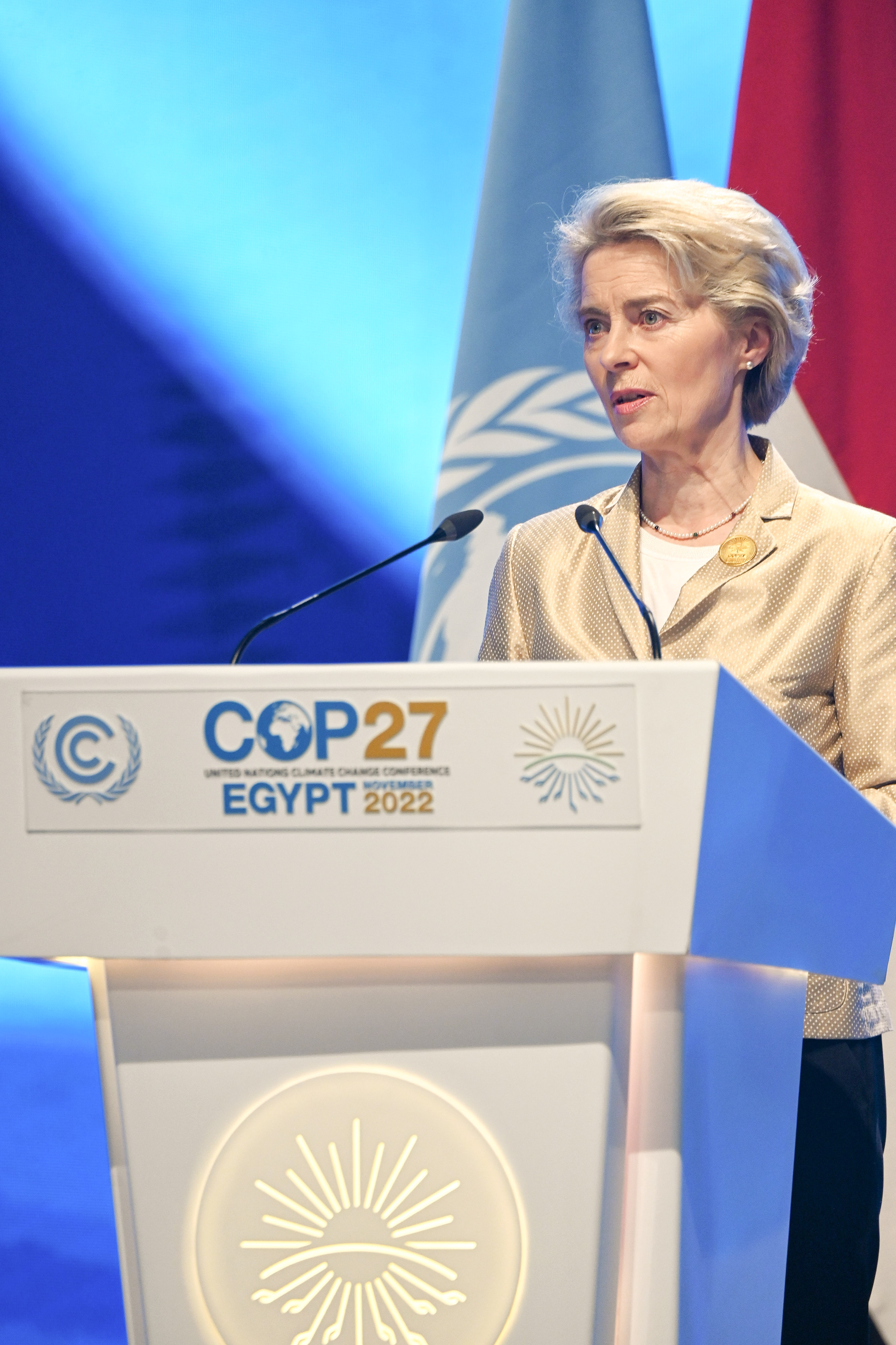 COP27 plenary meeting: European Commission President Ursula von der Leyen at the podium