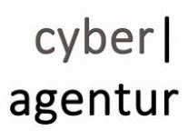 Picture shows the acronym Cyberagentur in black colour against a white background
