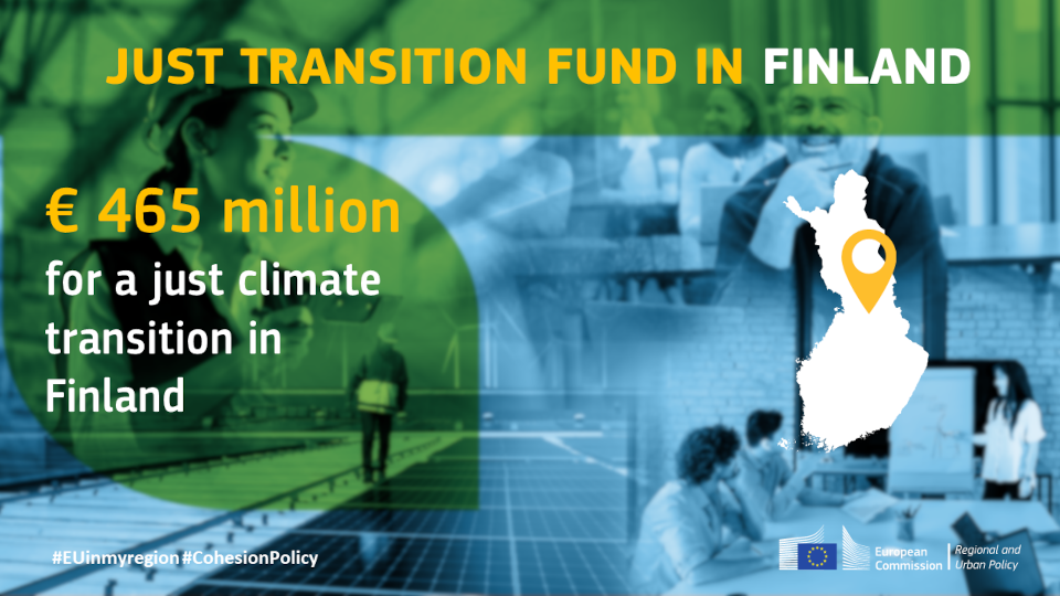 EU:n koheesiopolitiikka: Suomi saa yli 465 miljoonaa euroa oikeudenmukaisen ilmastosiirtymän toteuttamiseen