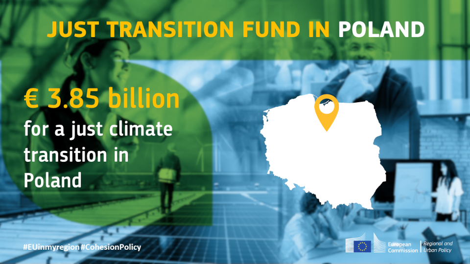 EU Cohesion Policy: €3.85 billion for a just transition toward climate neutral economy in five Polish regions