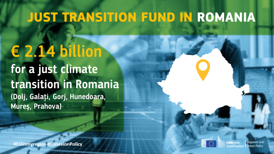Politica de coeziune a UE: 2,14 miliarde de euro pentru o tranziție climatică justă în România