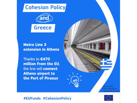 Η Επιτροπή χαιρετίζει την έναρξη λειτουργίας της επέκτασης του μετρό στον Πειραιά, ενός από τα μεγαλύτερα έργα που χρηματοδοτεί η πολιτική συνοχής σε όλη την ΕΕ