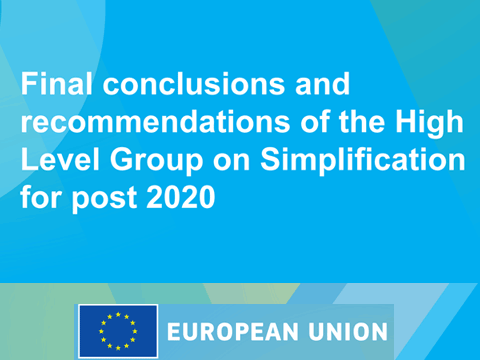 ESIF Simplification: HLG proposal for policymakers for post-2020