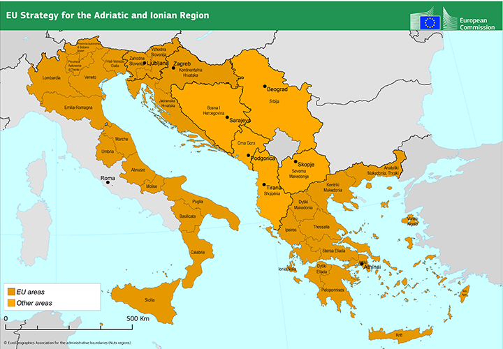 Map of Adriatic and Ionian Region