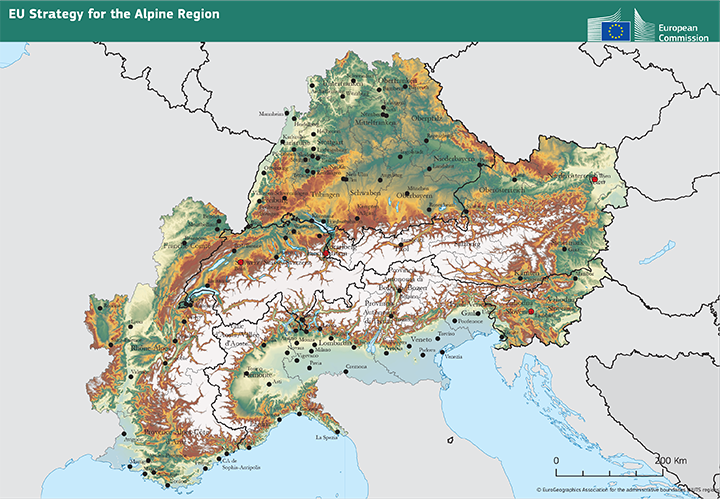 Map of Alpine Region