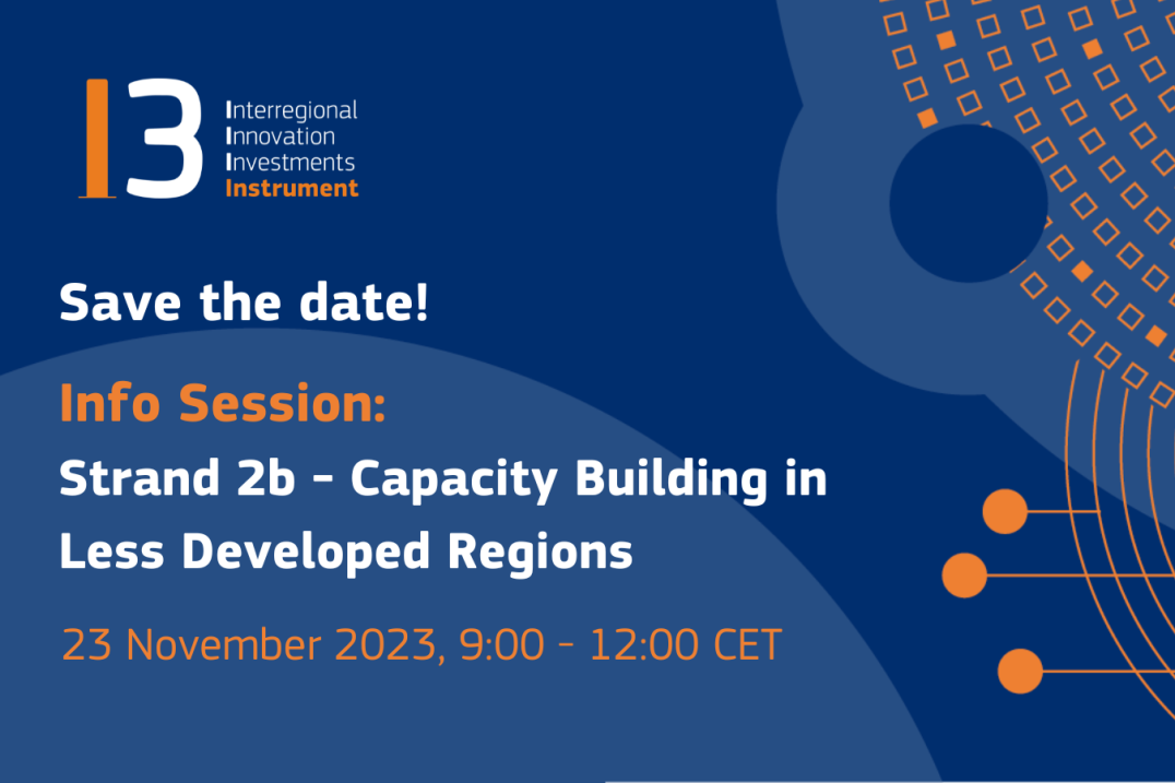 Online Info Session on the I3 Instrument Call "Strand 2b Capacity Building in Less Developed Regions" - 23 November 2023