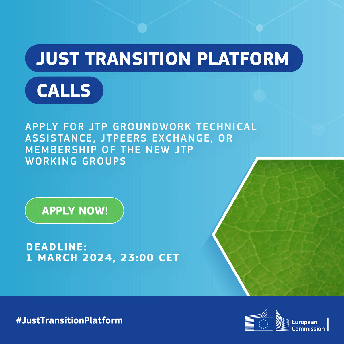 Apply now! Three new calls for support services under the Just Transition Platform