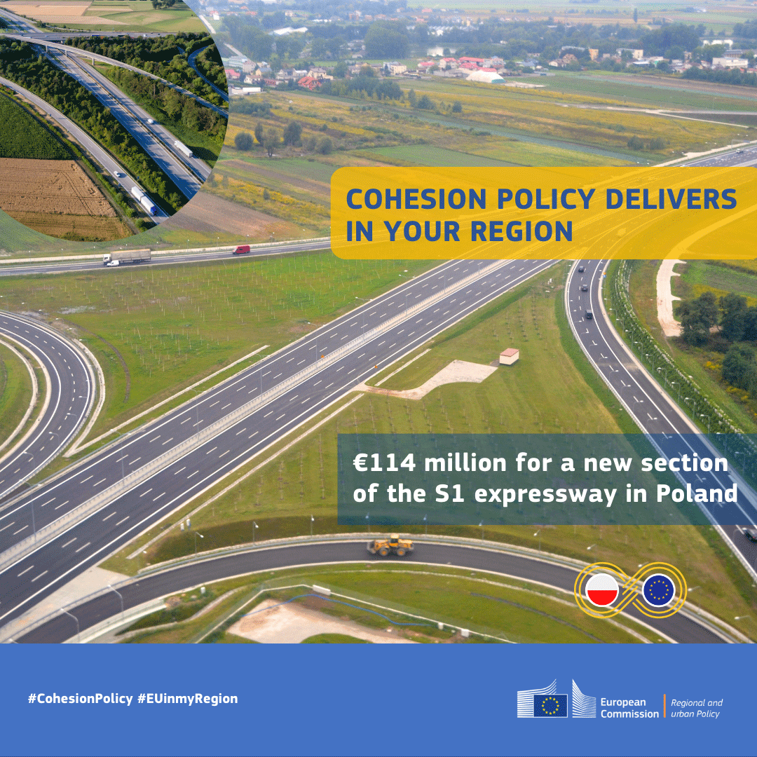 EU Cohesion Policy: €114 million for a new section of the S1 expressway in Poland