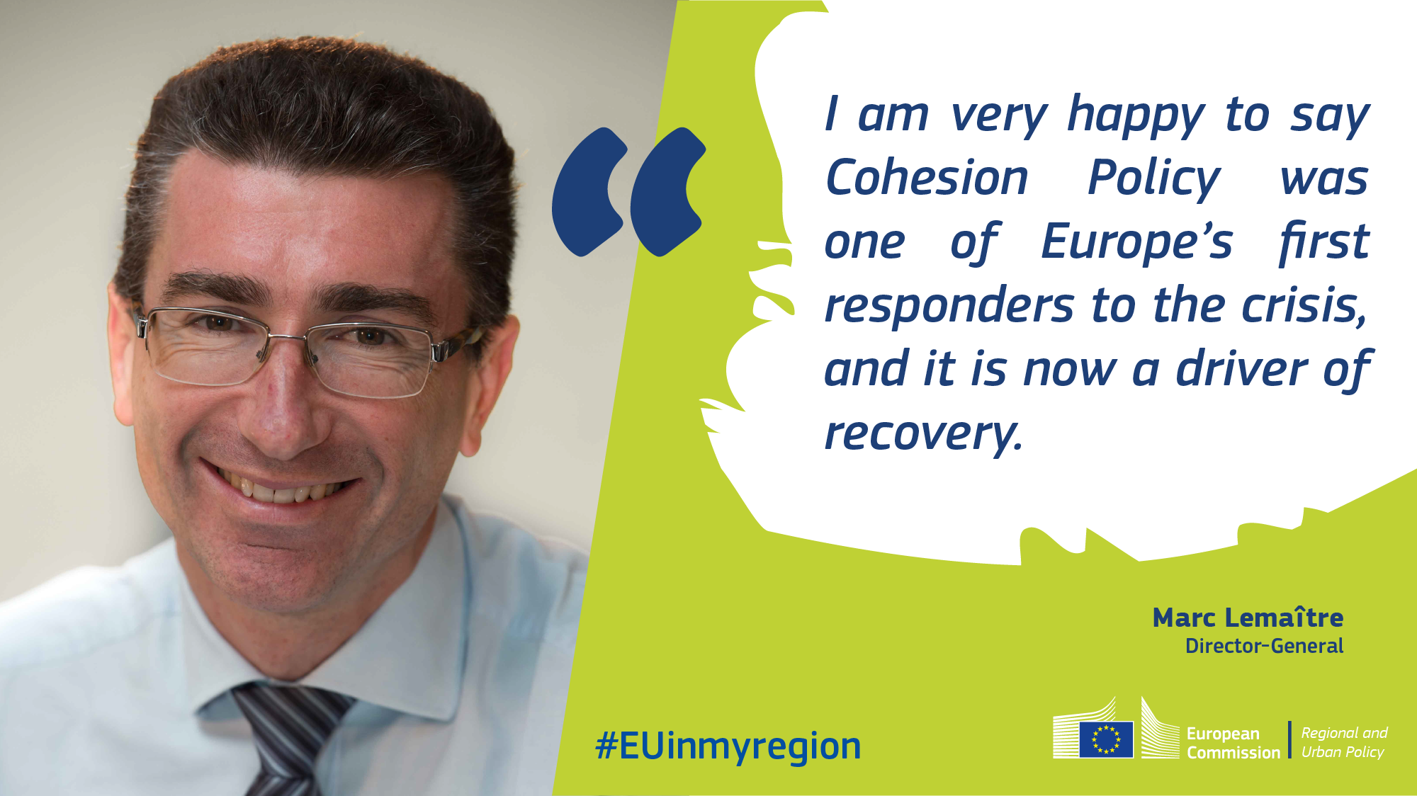 „Som veľmi rád, že môžem povedať, že politika súdržnosti ako jedna z prvých v Európe reagovala na krízu a teraz je hnacou silou obnovy“