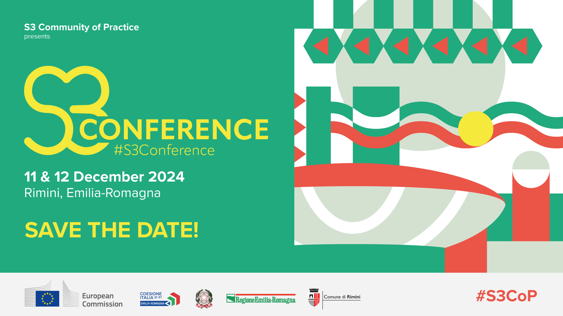 Smart Specialisation (S3) Conference 2024 – SAVE THE DATE 11-12 December, Rimini