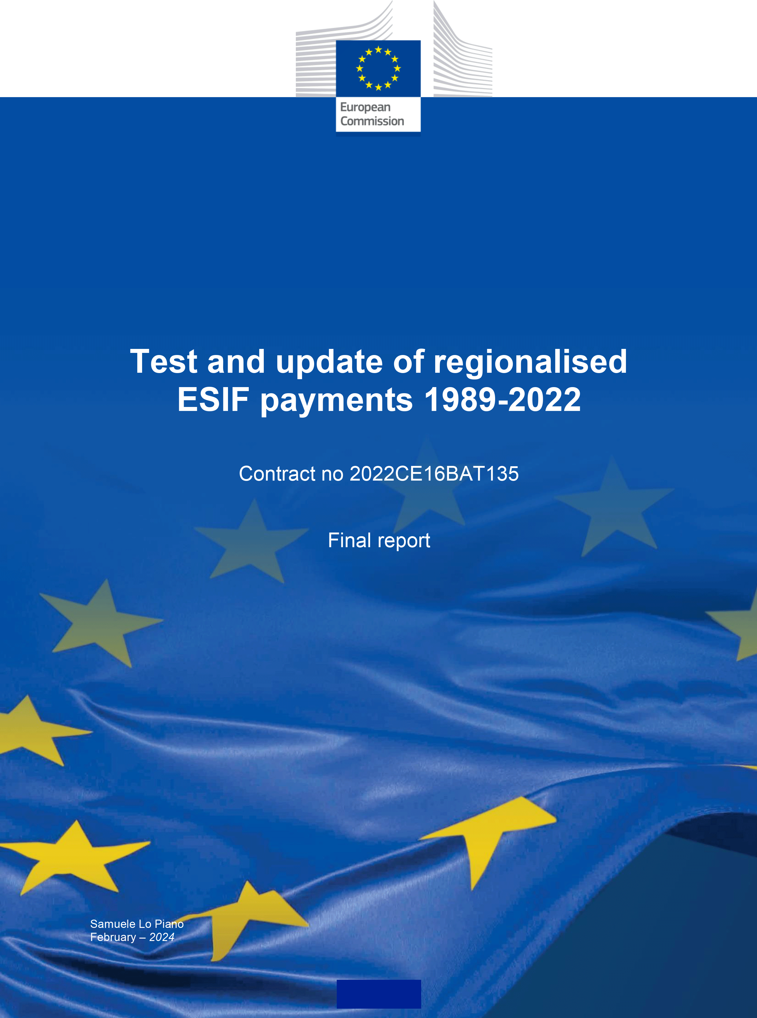 Test and update of regionalised ESIF payments 1989-2022